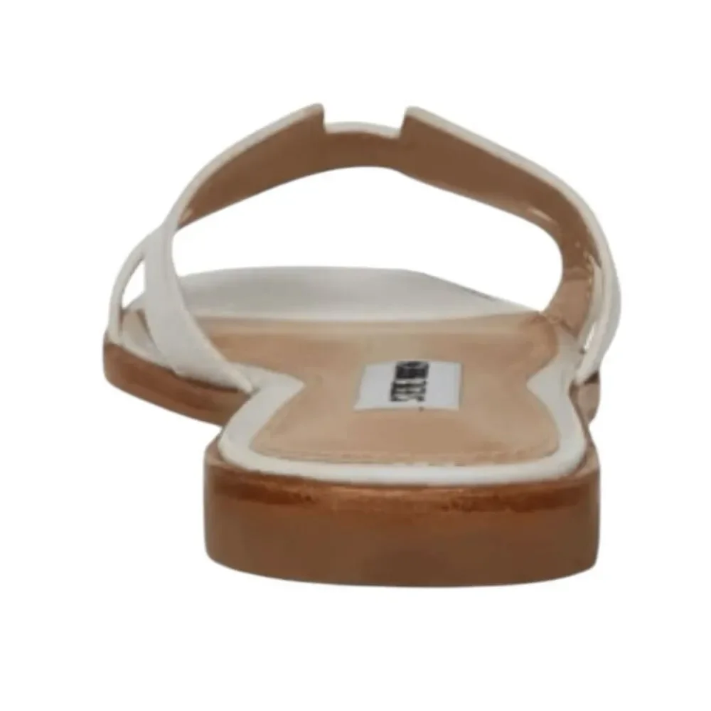 Steve Madden Hayden Sandals White Leather Flats 8.5 - Picture 6 of 9